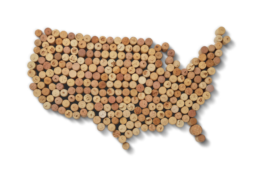 United States Maps make with Corks for article What is Bordeaux-Style Wine at Silvara Cellars